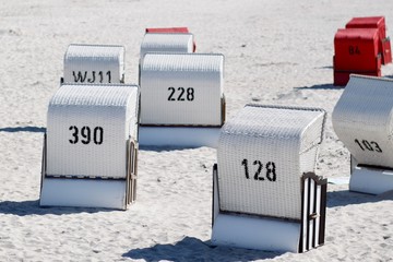 beach chairs near the sea