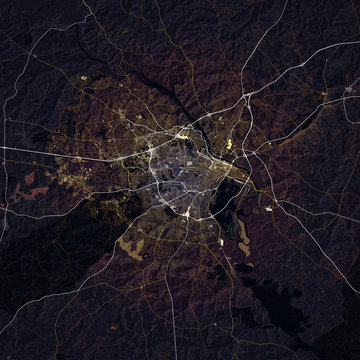 Map Augusta City. Georgia