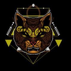 CAT CYBORG Tshirt Design template