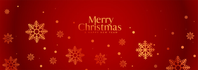 merry christmas festival red snowflakes banner design