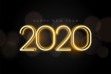 beautiful glowing 2020 new year lights background design