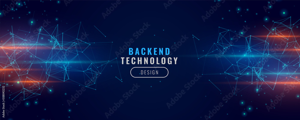 Fototapete digital backend technology concept particle background design