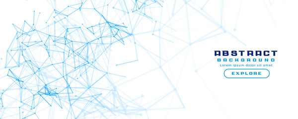 white background with abstract network mesh diagram