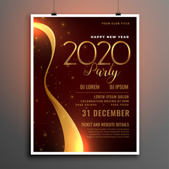beautiful happy new year 2020 flyer design template