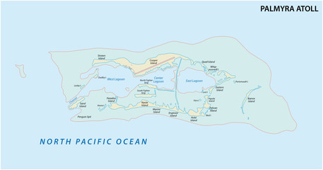 Map of the Palmyra Atoll an unorganized territory of the United States