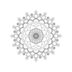 Mandala art pattern white background, Lotus pattern.