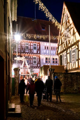 Christmas market in the old town of Michelstadt, Odenwald, Germany