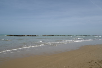 Fototapeta na wymiar Pescara Seascape by Morning at Spring