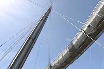 Steel Bridge Made with Suspensions and Cables