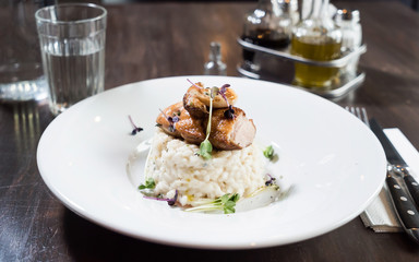 risotto with duck and herbs