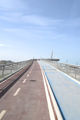 Ponte del Mare in Pescara by Morning with Pedestrian and Bicycle Path