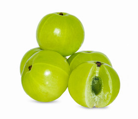 green apples on white background