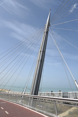 Ponte del Mare in Pescara by Morning with Pedestrian and Bicycle Path