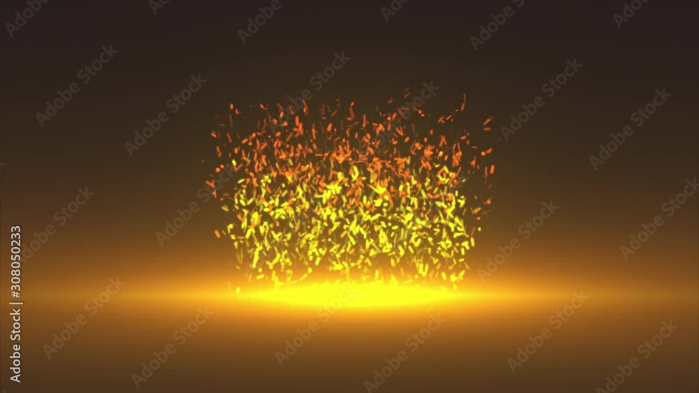 Poster abstract christmas gold shimmering background, computer generated. 3d rendering of gold particles an