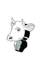 Cow's head with a bell