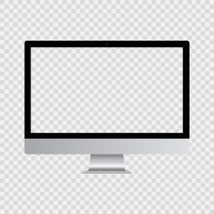 monitor computer all in one with blank screen isolated on the transparent background. stock vector illustration blank screen LCD monitor. 