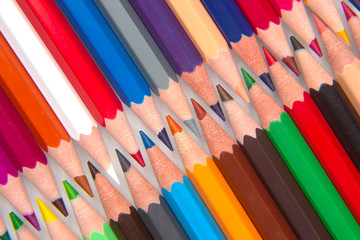 Colored pencils for drawing. Education and creativity. Leisure and art