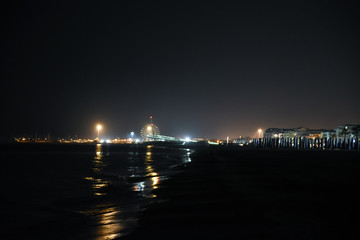Fototapeta na wymiar Pescara Coast by Night With Illuminated City View