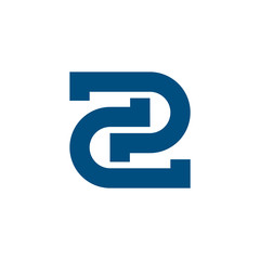letter 2c linked geometric design logo vector