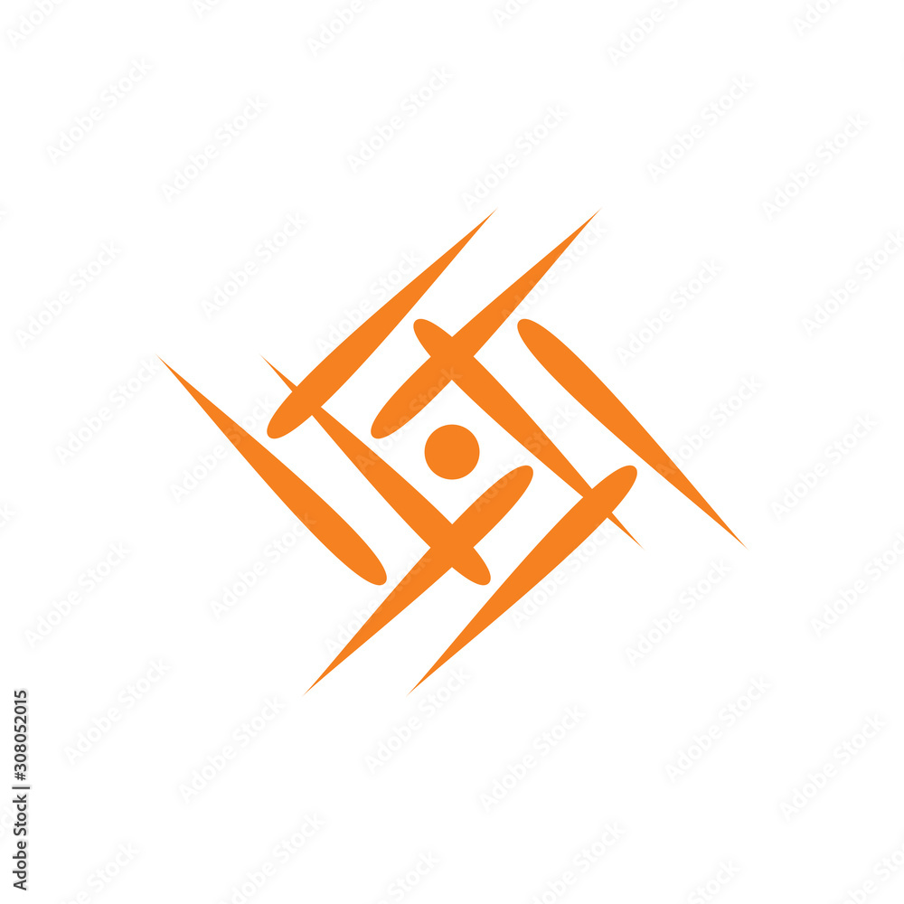 Poster motion objects square movement logo vector