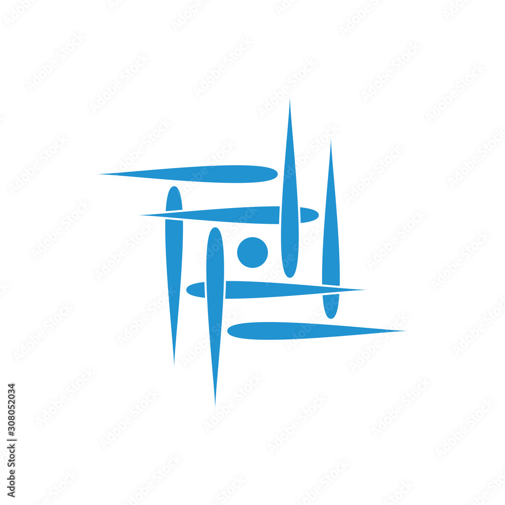 Poster motion objects square movement logo vector