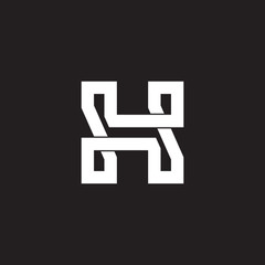 letter h s infinity line logo vector