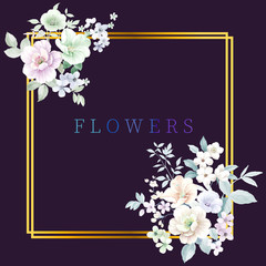 Computer drawn beautiful flowers illustration