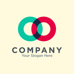 double O logo vector concept design template. double circle icon. loop icon. Web icon. application icon