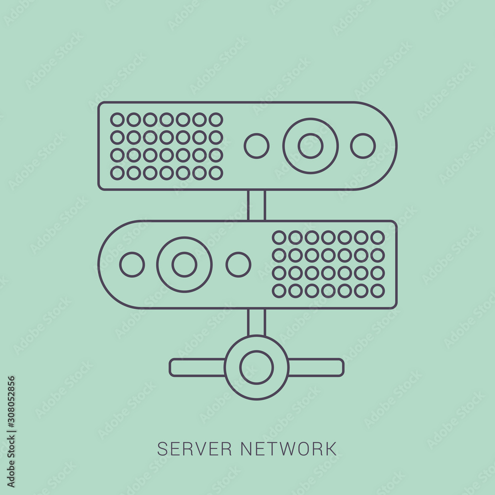 Aufkleber server, data, web hosting isolated flat web mobile icon