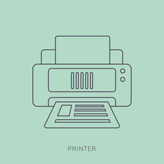 Printer Icon Vector Design Template.