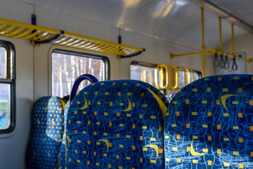 Inside view of an electric train car