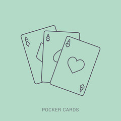 Playing Card Flat Design Icon Vector