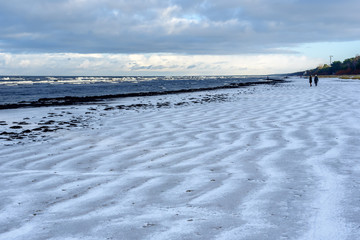 Baltic sea beach in winter, Jurmala, Latvia