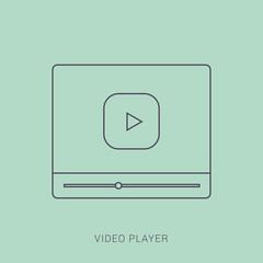 Video player for web, vector illustration