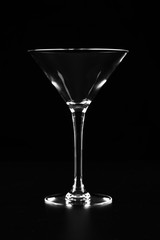 transparent glass on black background