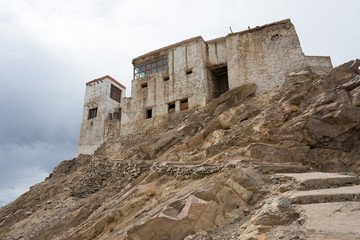 Fototapeta premium Ladakh, India - Jul 13 2019 - Nyoma Monastery (Nyoma Gompa) in Nyoma, Ladakh, Jammu and Kashmir, India.