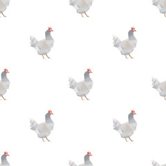 Chicken triangle shape seamless pattern backgrounds. Wrapping paper template. Polygonal design illustration.