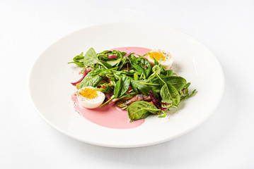 salad with egg and sauce