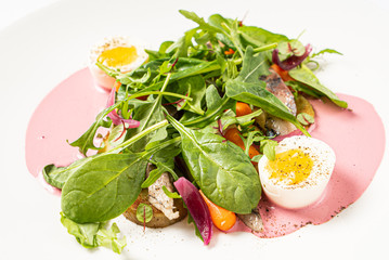 salad with egg and sauce