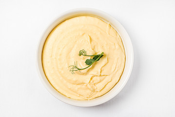 mashed potatoes on the white background