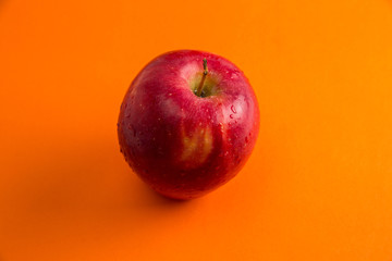 close view of two red Apples  fruit