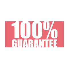 red vector banner 100% guarantee