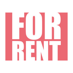 red vector banner for rent