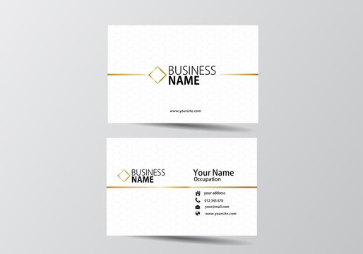 white and golden business card. visiting card template