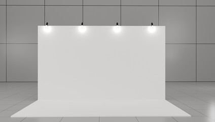 Pop Up basic unit Advertising banner media display backdrop. 3d illustration