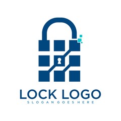 lock letter logo design icon template