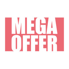 red vector banner mega offer