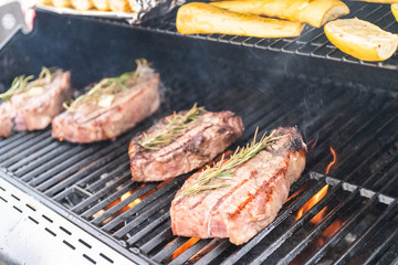 Grilling steak