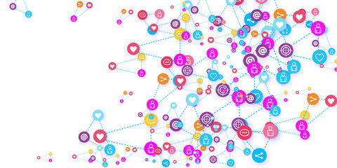 Social media marketing, Communication concept.