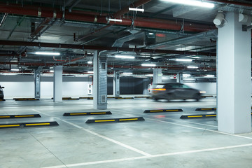 Horizontal image of caro on underground parking lot